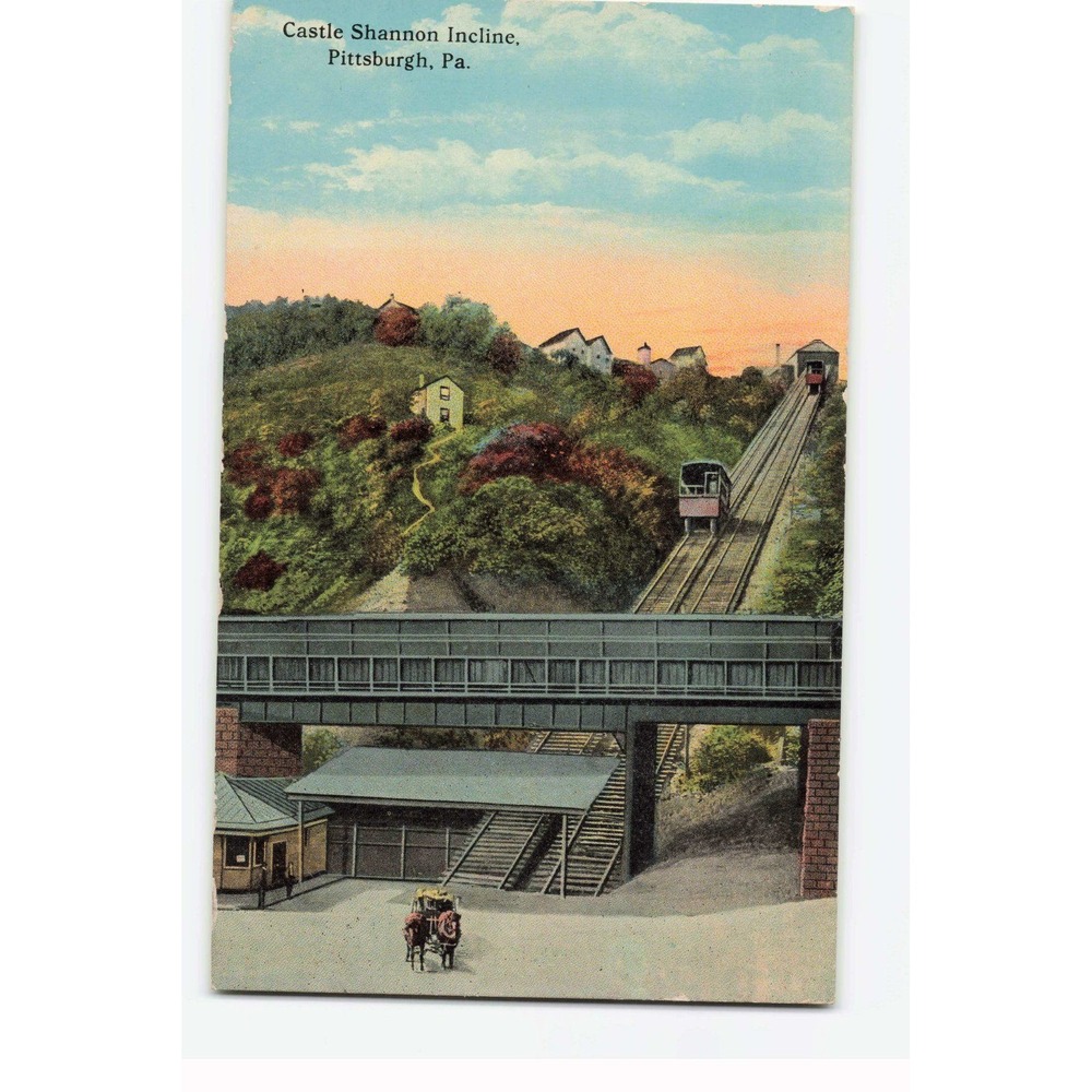 Vintage Castle Shannon Incline Pittsburgh PA Postcard Robbins & Son A-54900